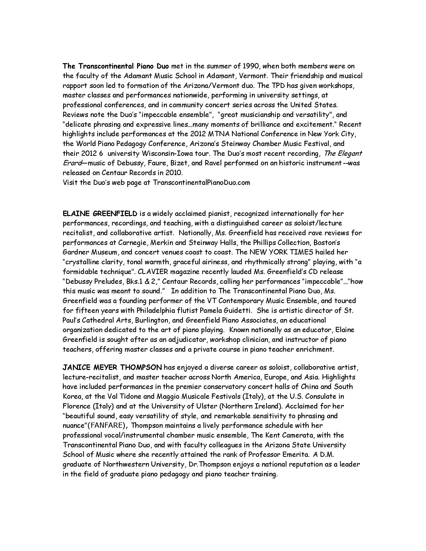 Arizona MTA State Conference Program page 2